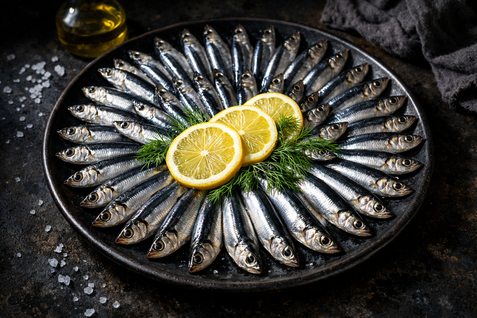 Taze hamsi balıkları