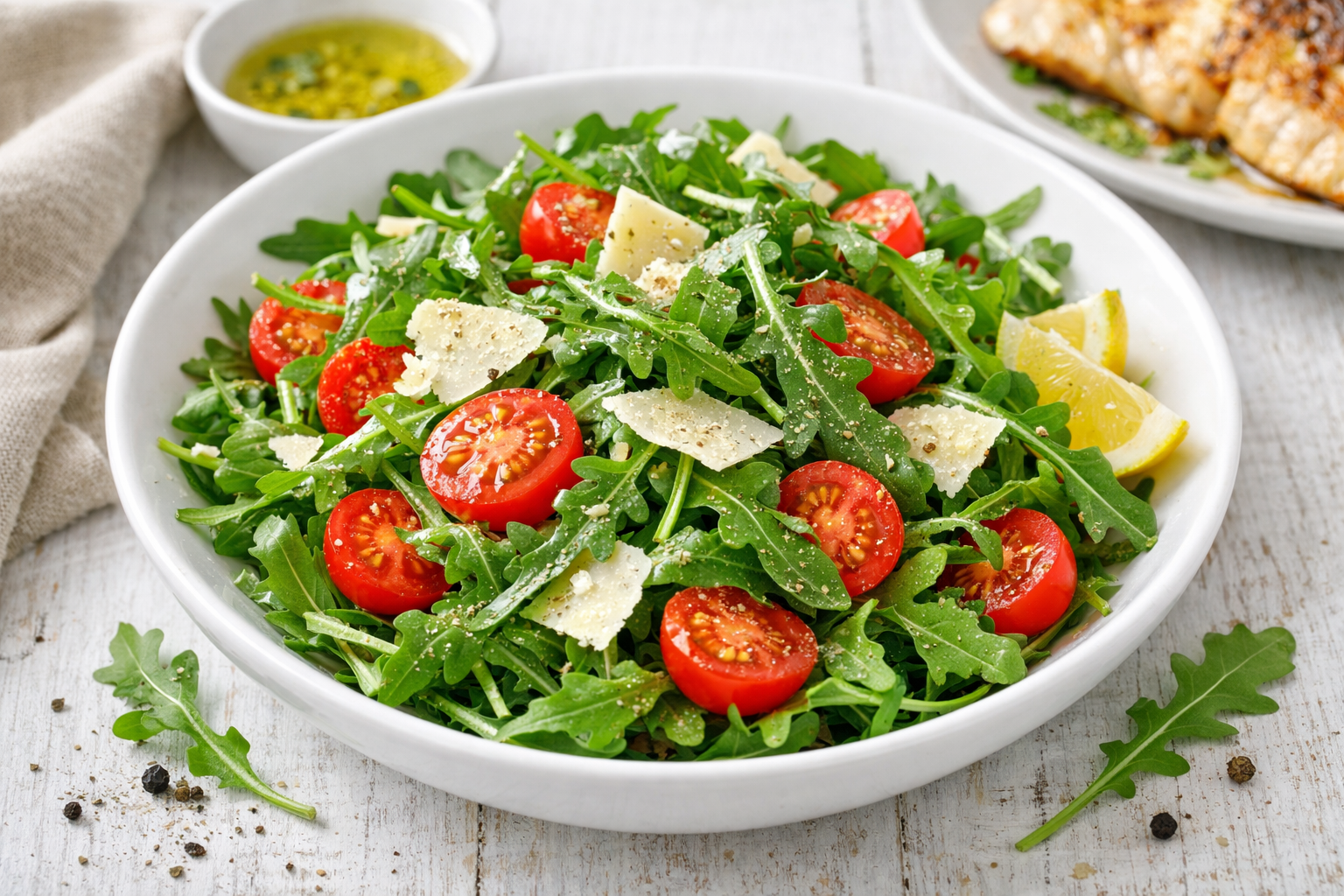 Roka ve çeri domates salatası